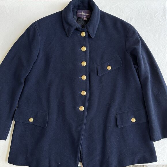 Ralph Lauren Purple Label Utility Military Jacket in Navy Size 6 Womens USA - Picture 1 of 13